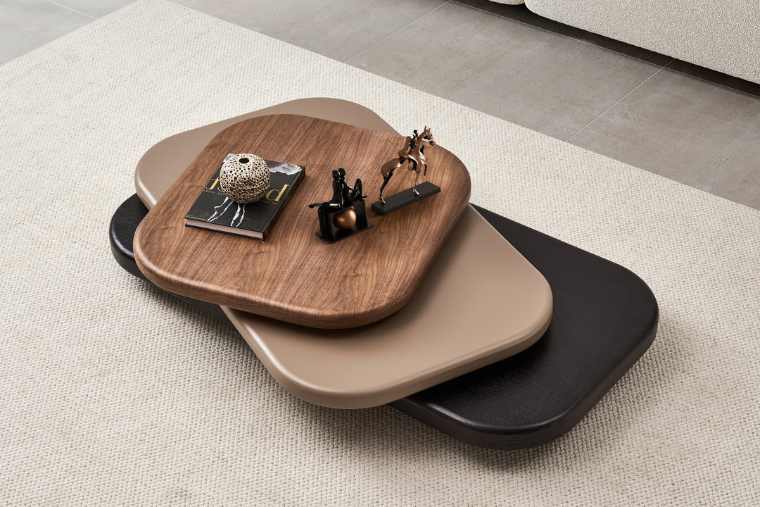 Egmont 3-Layers Stylish Coffee Table with Rotatable Top