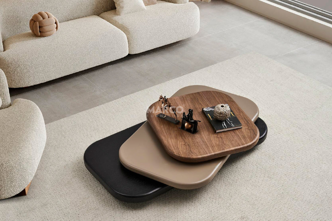 Egmont 3-Layers Stylish Coffee Table with Rotatable Top