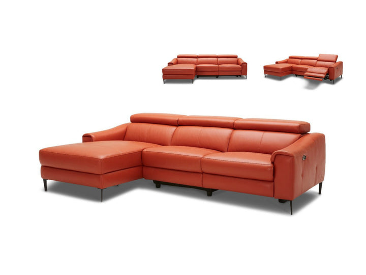Elwood Leather Electric Recliner with Chaise