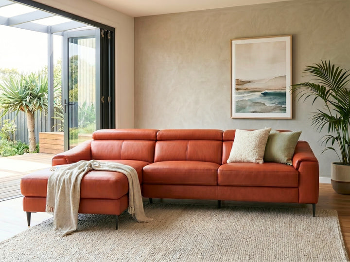 Elwood Leather Electric Recliner with Chaise
