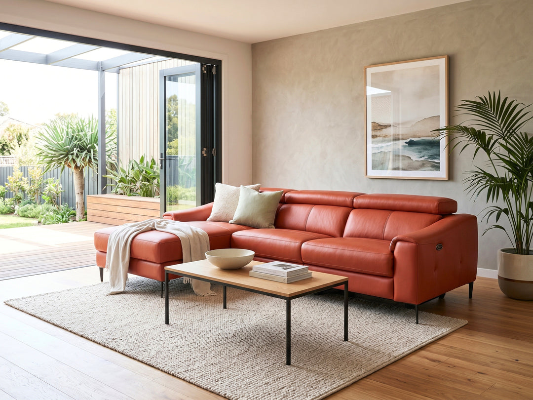 Elwood Leather Electric Recliner with Chaise