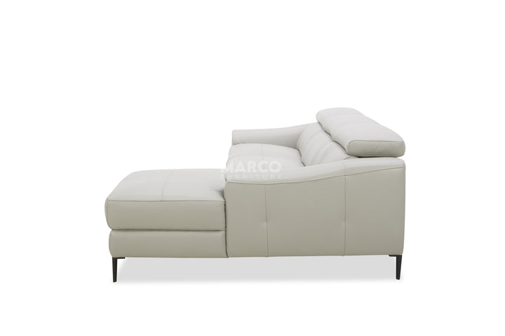 Light gray sectional sofa on a white background