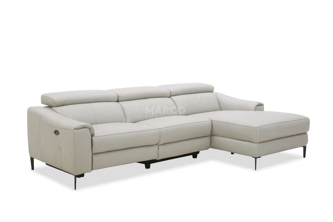Gray sectional sofa on a white background