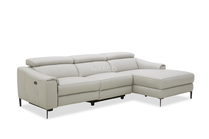 Gray sectional sofa on a white background
