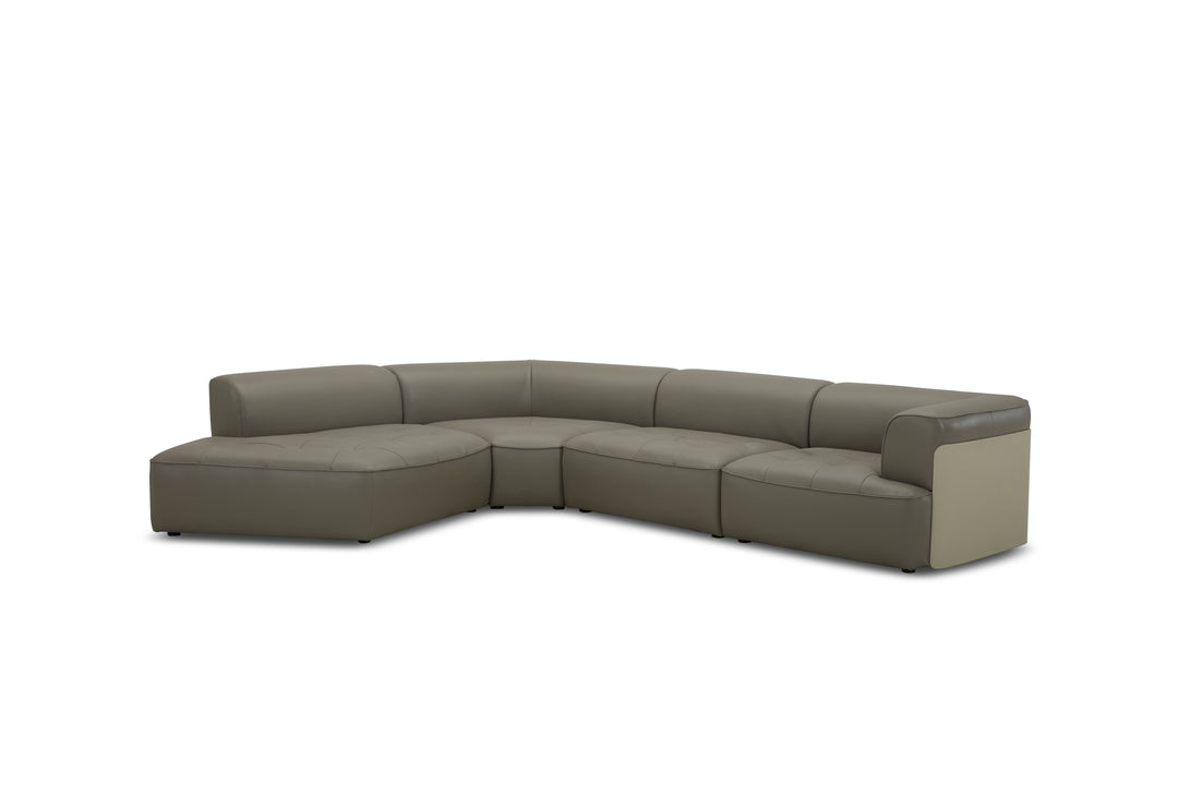 Gray sectional sofa on a white background