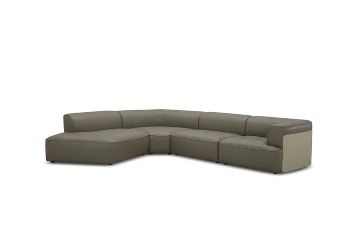 Gray sectional sofa on a white background