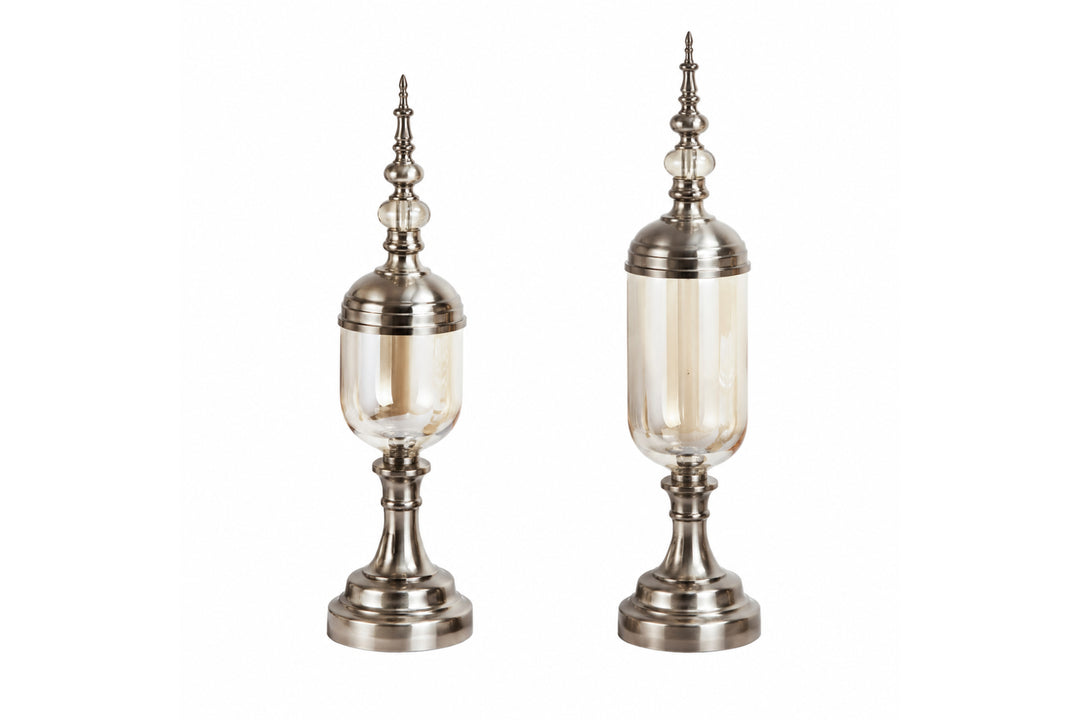 Estelle Decorative Glass Jar – Footed Ornamental Jar with Lid