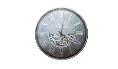 Extra Large Antique Metal, Moving Gears  Wall Clock, 103cm - Marco Furniture