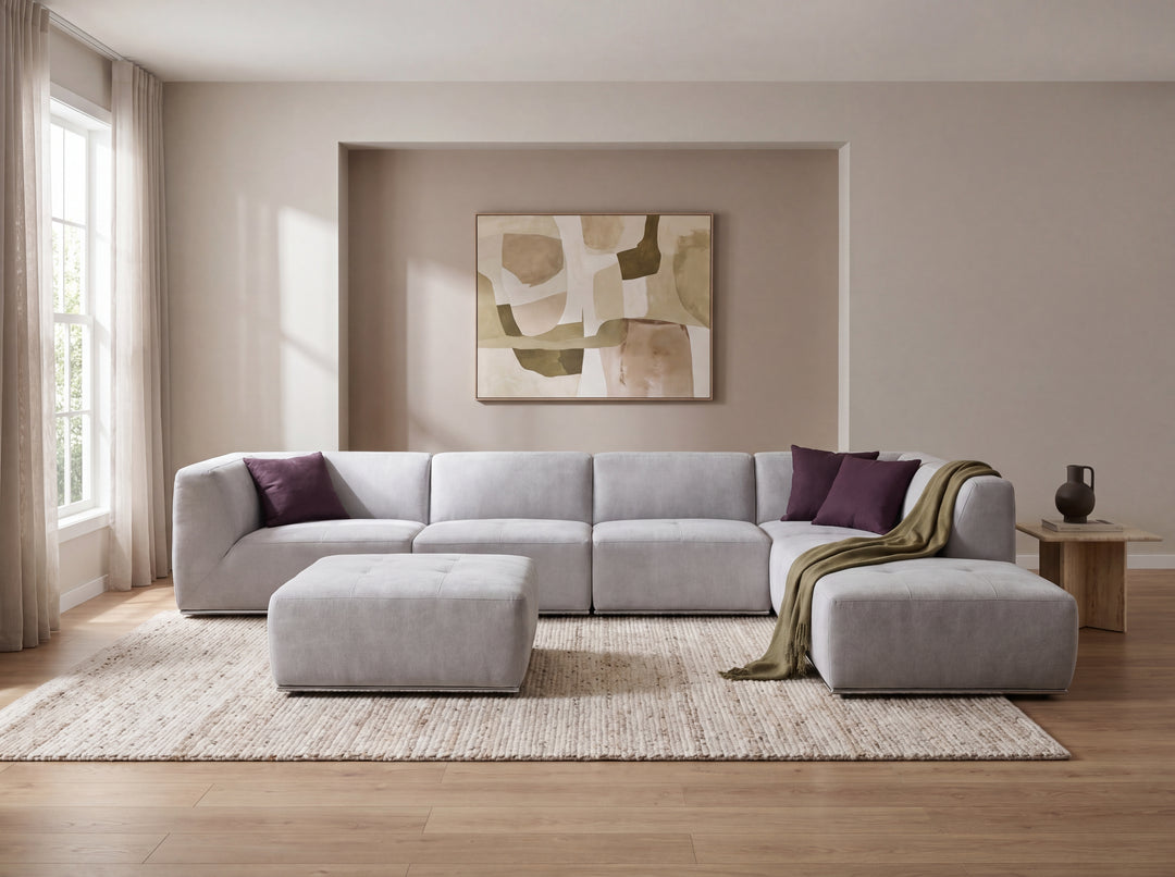 Florence Modular Lounge Sofa – Low Profile Sectional with Ottoman