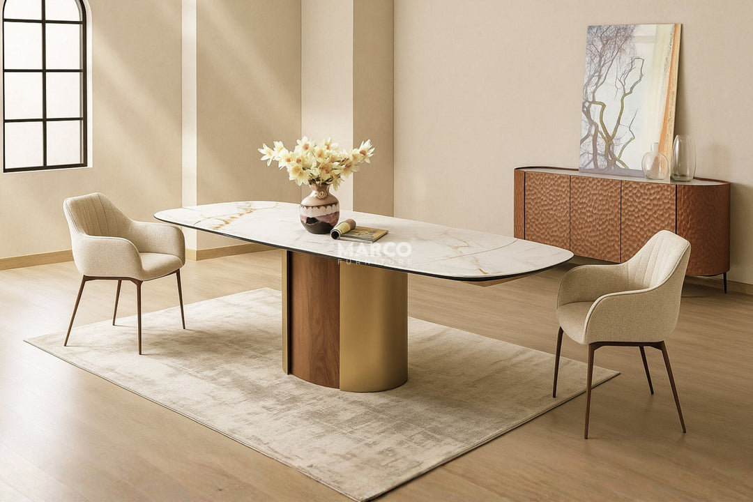 Forma Bella Sintered Stone Extendable Dining Table