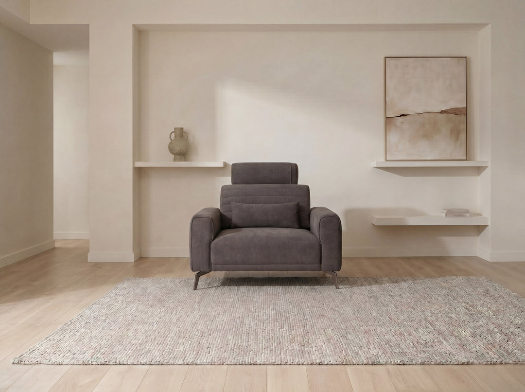 Glamour Upholstered Fabric Sectional Lounge – Modern L-Shape Sofa with Headrests