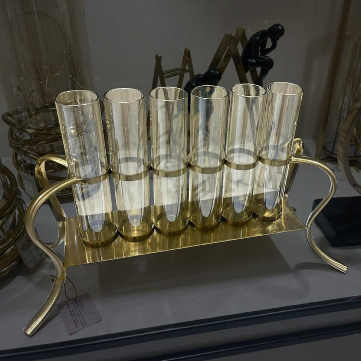 Gold Multi-Tube Candle Holder