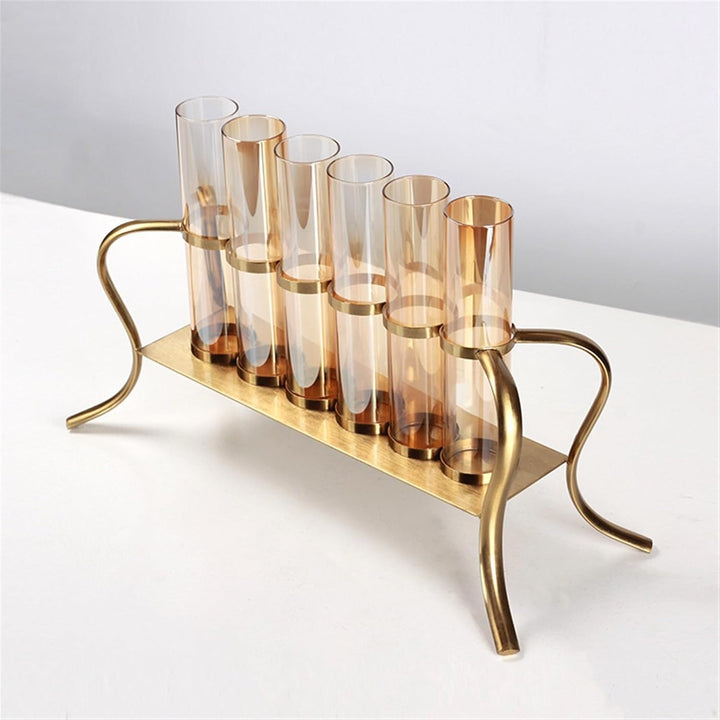 Gold Multi-Tube Candle Holder