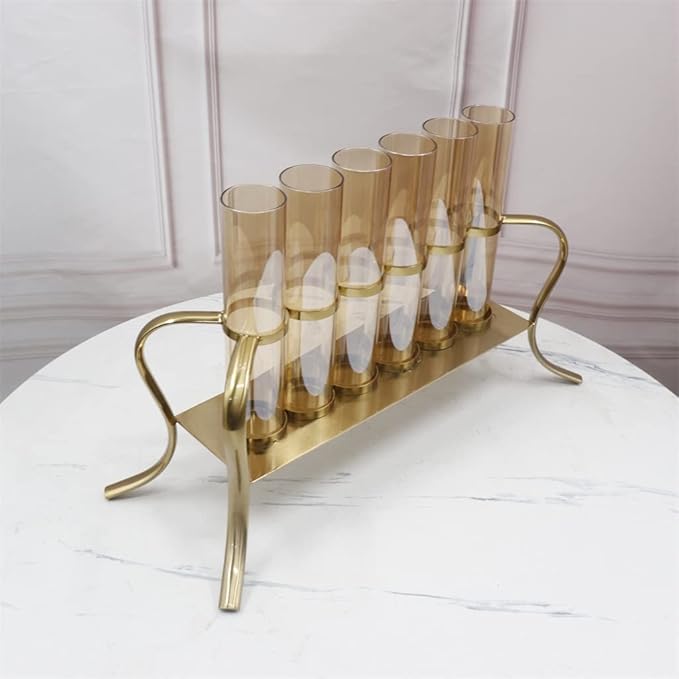 Gold Multi-Tube Candle Holder