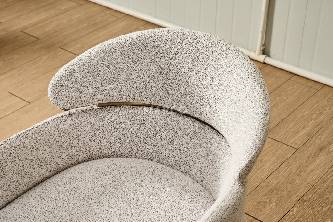 Hallie Boucle Dining Chair - Brushed Bronze Legs