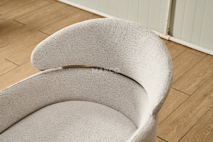 Hallie Boucle Dining Chair - Brushed Bronze Legs