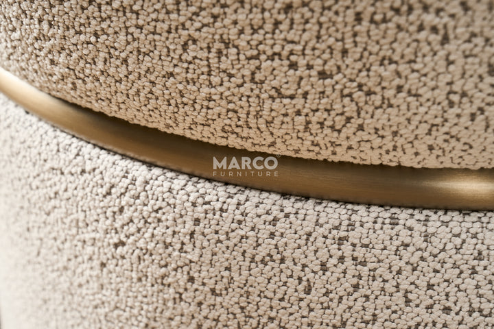 Hallie Boucle Dining Chair - Brushed Bronze Legs