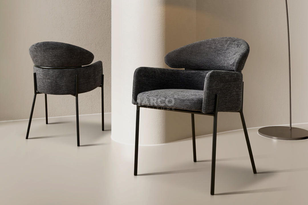 Hallie Textured Fabric Dining Chair