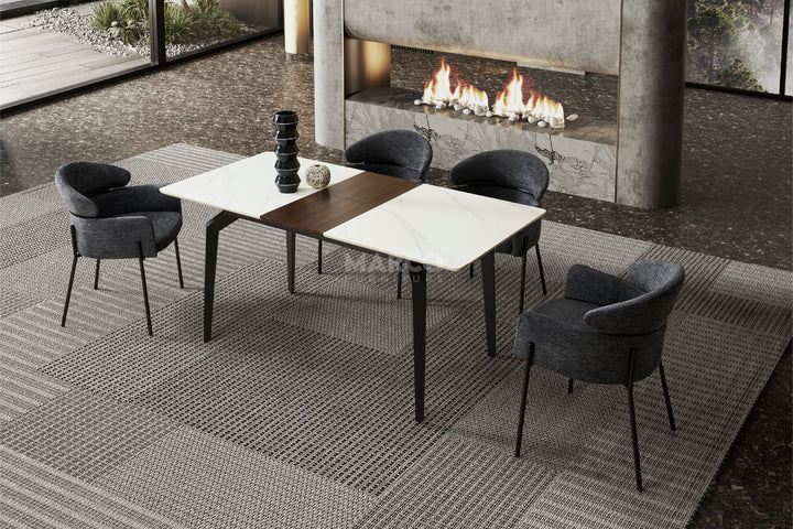 Hallie Textured Fabric Dining Chair