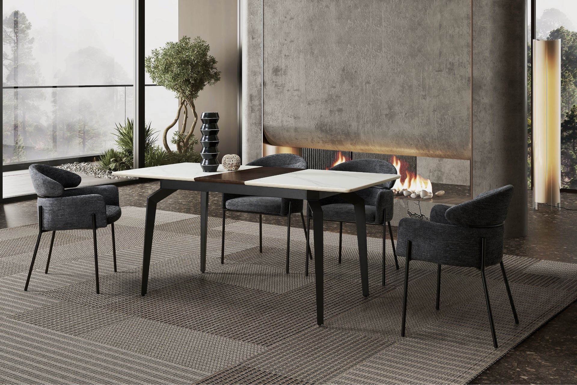 Hallie Textured Fabric Dining Chair