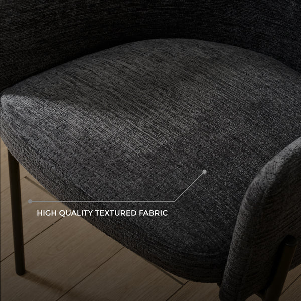 Hallie Textured Fabric Dining Chair