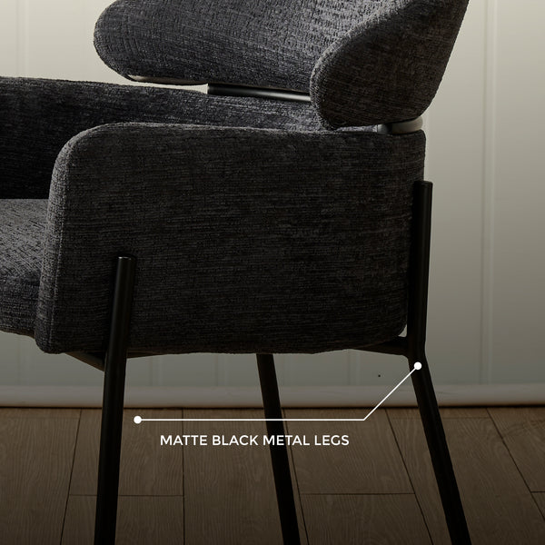 Hallie Textured Fabric Dining Chair