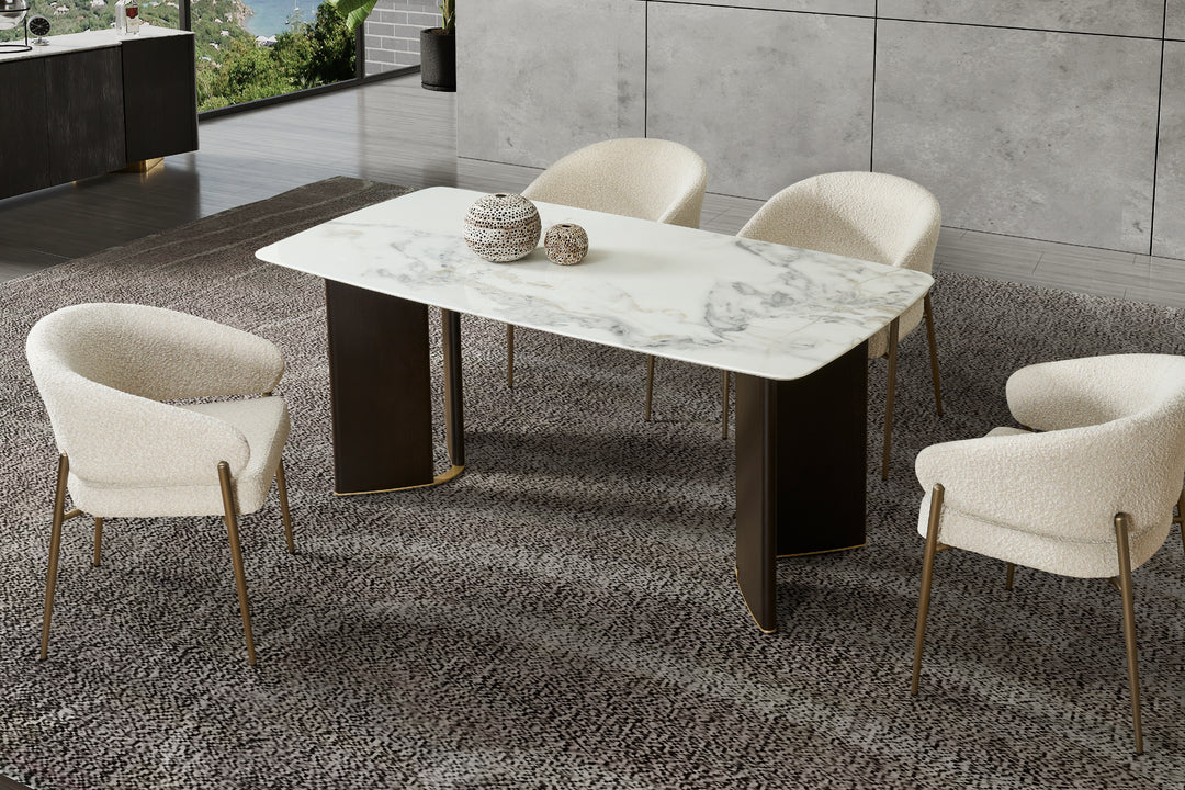 Henry Microlite Stone Top Dining Table with Ash Veneer Legs