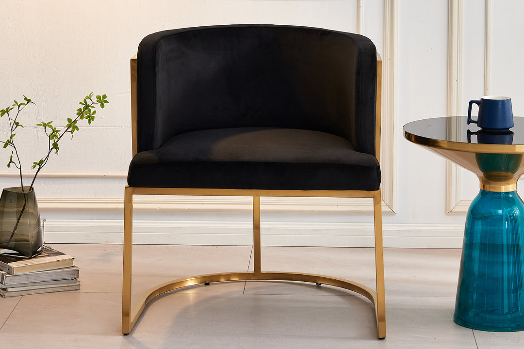 Honeycomb Back Velvet Dining Chair – Modern Accent Chair