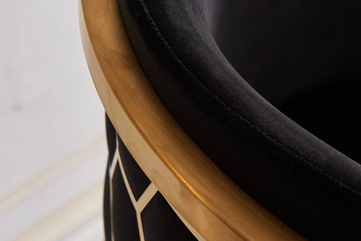 Honeycomb Back Velvet Dining Chair – Modern Accent Chair