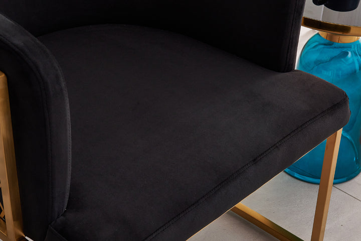 Honeycomb Back Velvet Dining Chair – Modern Accent Chair