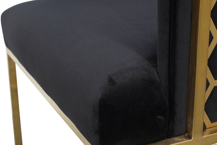 Honeycomb Back Velvet Dining Chair – Modern Accent Chair