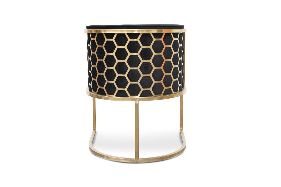 Honeycomb Back Velvet Dining Chair – Modern Accent Chair