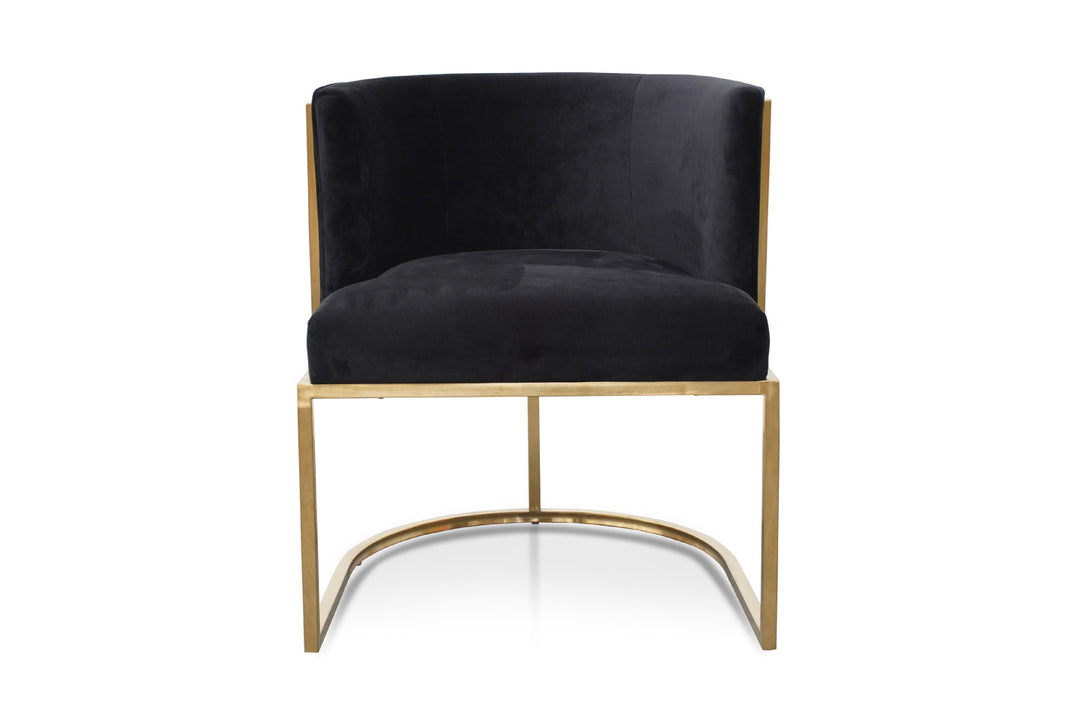 Honeycomb Back Velvet Dining Chair – Modern Accent Chair