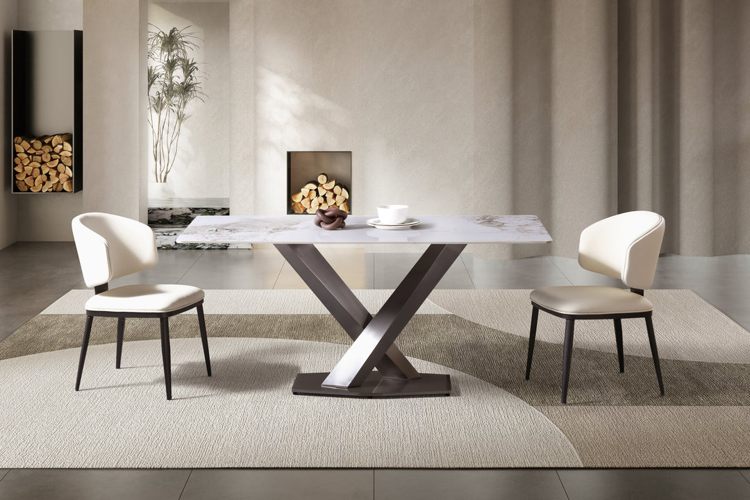 Harvey Ceramic Dining Table (Gold)