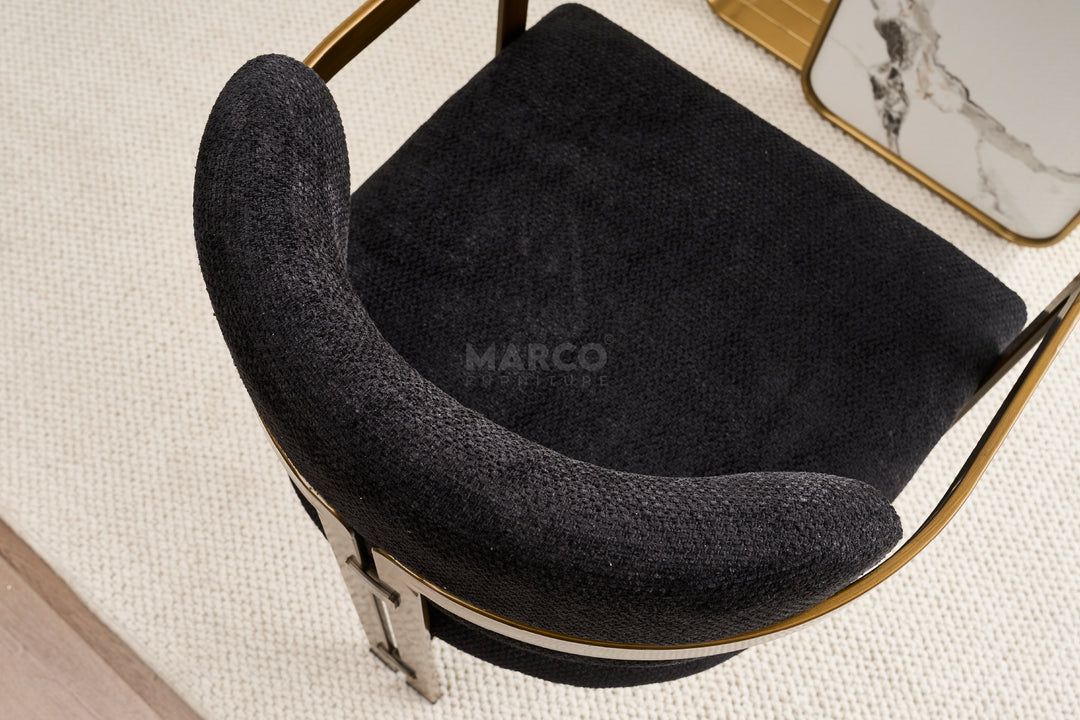 Julio Boucle Dining Chair (Black)