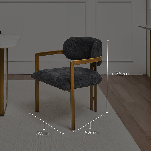 Julio Boucle Dining Chair (Black)