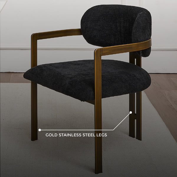 Julio Boucle Dining Chair (Black)