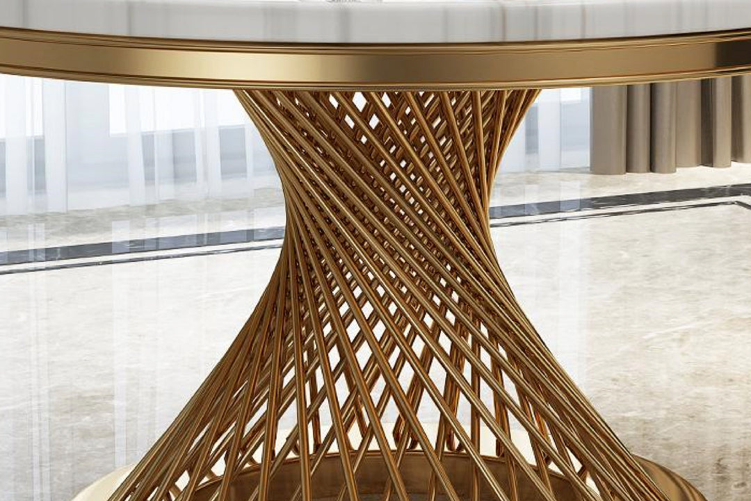 Kimber Pedestal Marble Dining Table