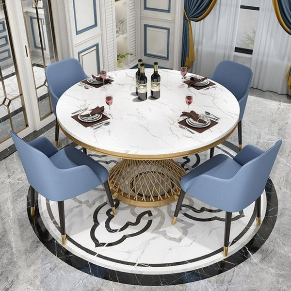 Kimber Pedestal Marble Dining Table