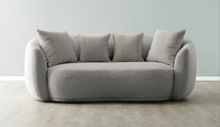 Dolce Curved Boucle Fabric Sofa