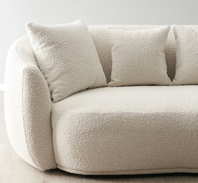 Dolce Curved Boucle Fabric Sofa