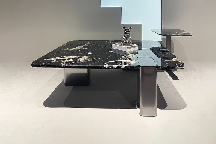 Lapis Black Rose Marble Top Coffee Table