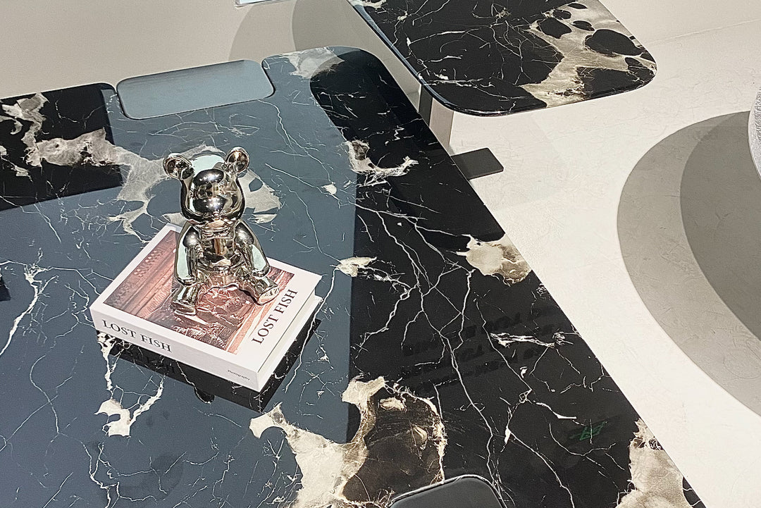 Lapis Black Rose Marble Top Coffee Table