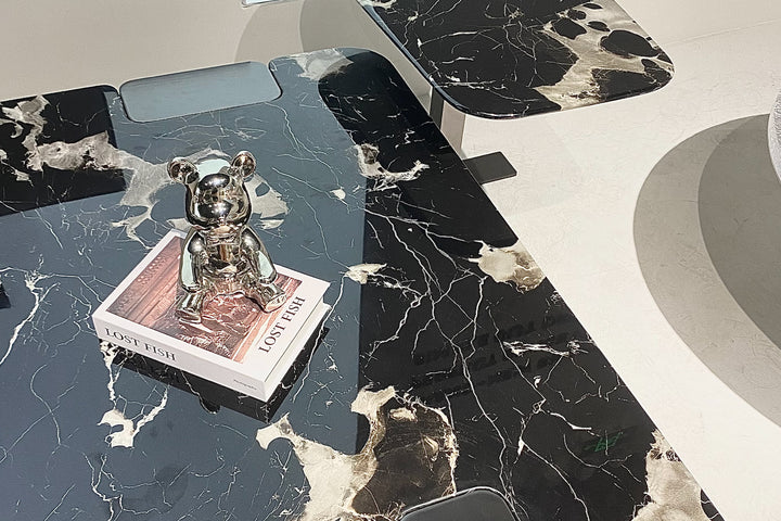 Lapis Black Rose Marble Top Coffee Table