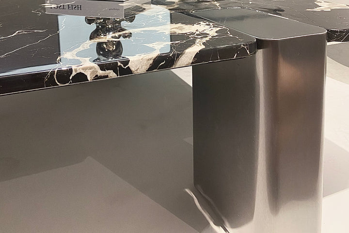 Lapis Black Rose Marble Top Coffee Table