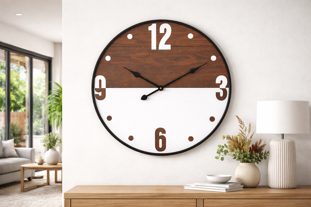 Ashley Wooden Large Wall Clock – 60cm