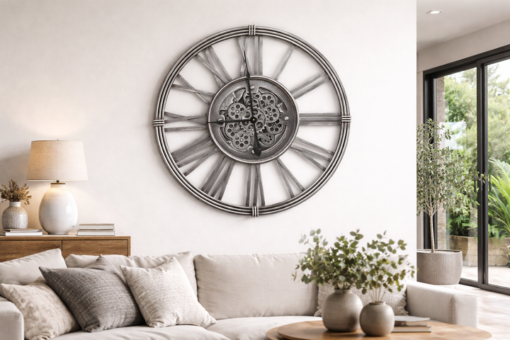 Orion Large Vintage Metal Wall Clock (80cm)