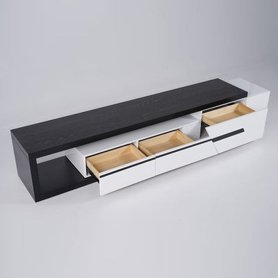 London Extendable Modern TV Unit in Black and White