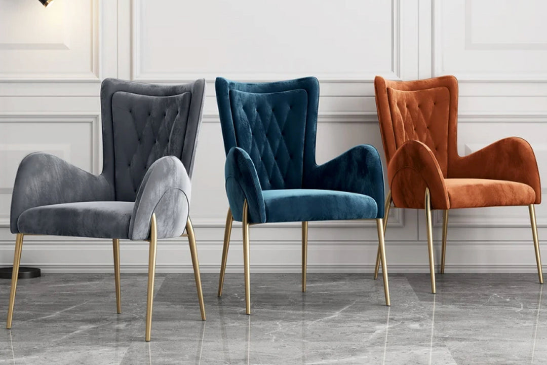 Lorenza Dining Chair with Brush Gold Legs