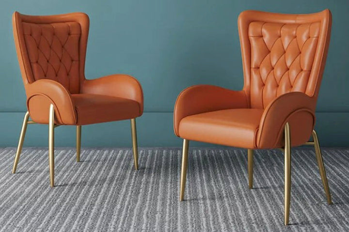 Lorenza Dining Chair with Brush Gold Legs